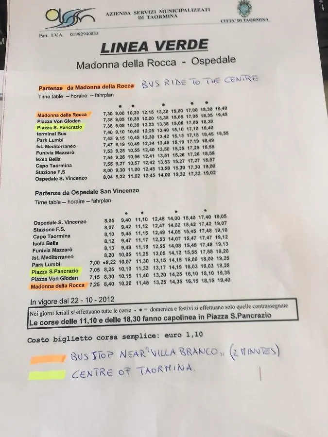 Villa Branco Ταορμίνα 0*,  Ιταλία